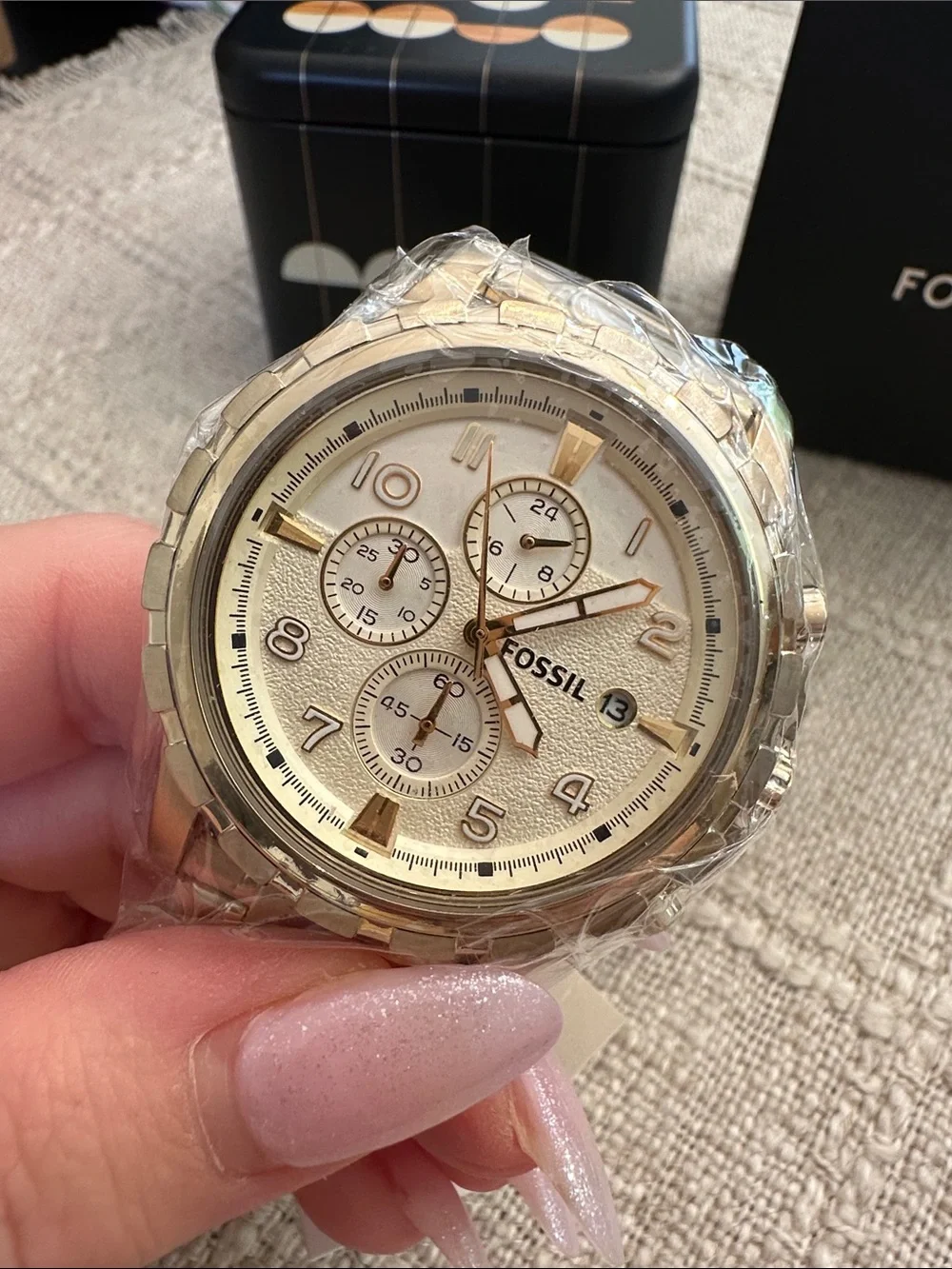 Fossil Gold Tone Chronograph Watch with Dial